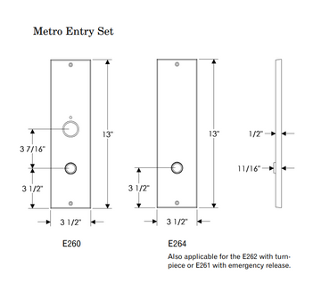 Rocky Mountain Metro Entry Set 3 1/2″ x 13″